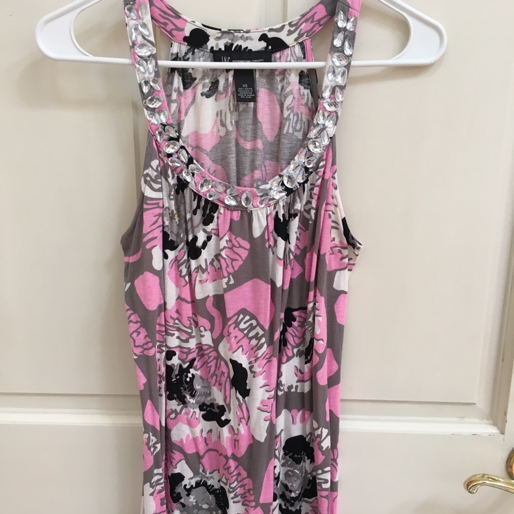 INC top with crystal detail